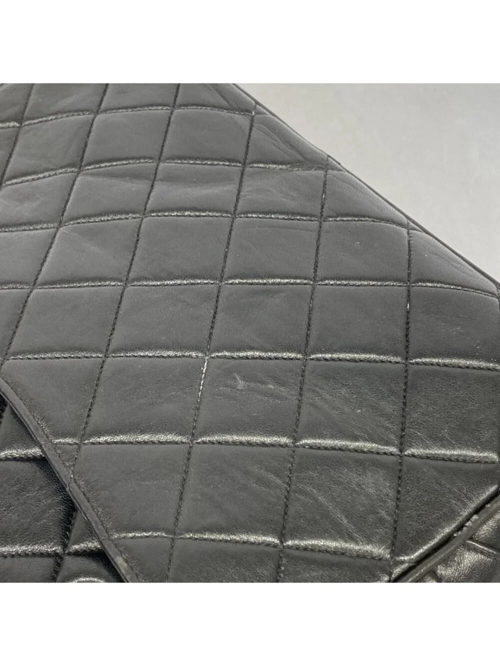 Chanel Shoulder Bag Quilted Lambskin Black Gold